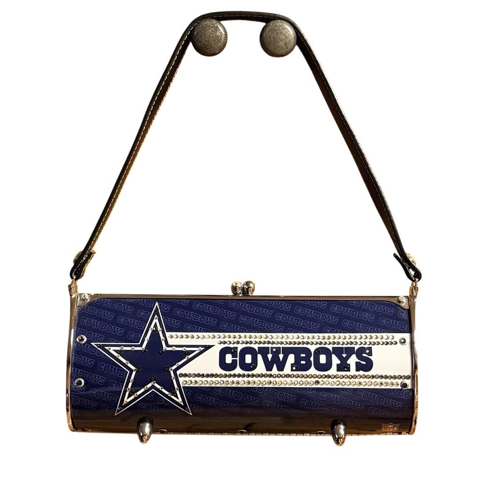 Dallas Cowboys Purse by Littlearth Blue/Gray/White with Gray & Clear Swarovski